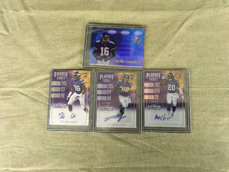 lot 387 image: Multiple Authentic Autographed Minnesota Vikings Cards