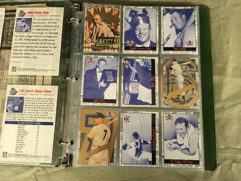 lot 407 image: 1997 Mickey Mantle Shoebox Collection Full Card Set 1-75 Plus 3 of 7 Limited Inserts