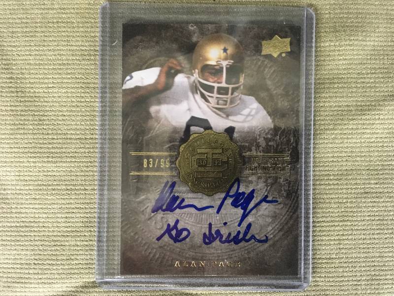 lot 410 image: Autographed Alan Page Card 8399