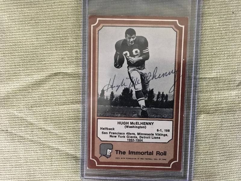 lot 417 image: Autographed Hugh McElhenny Card- VIKINGS LEGEND