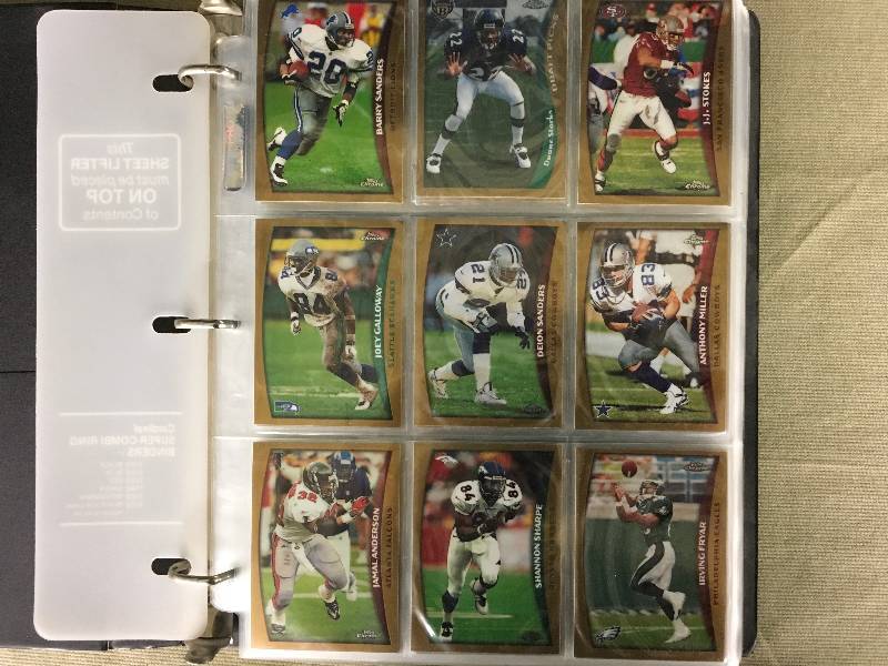 lot 423 image: 1998 Topps Chrome Football Complete Base Card Set (165) Plus 3 Nearly Complete Insert Sets