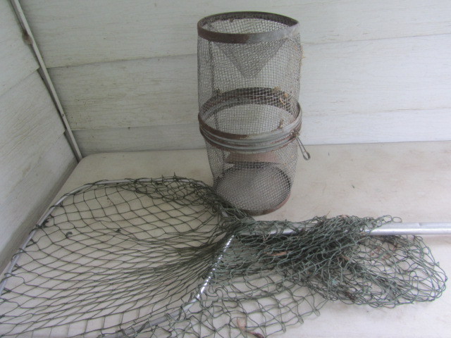 Vintage Minnow Trap, Landing Net