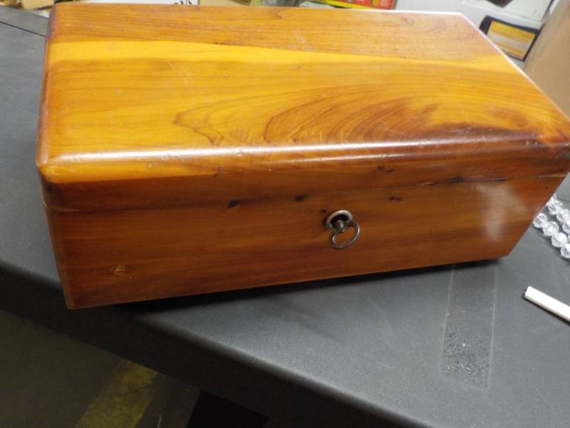 wood Box, 3 Rosaries and Bags...