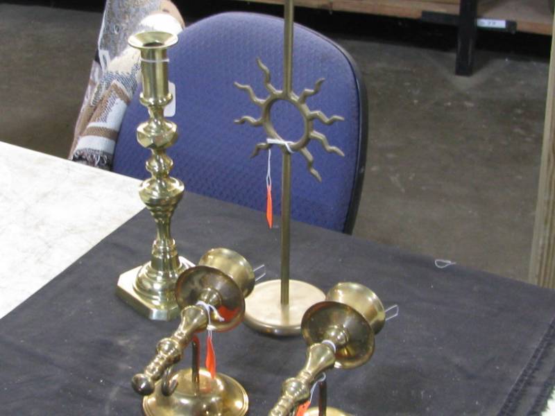 lot 48 image: Brass Candle Holders