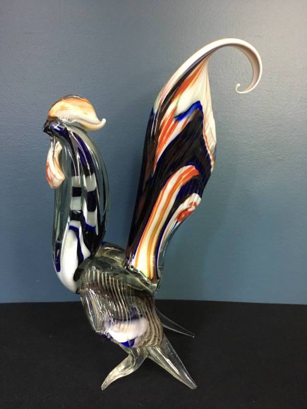 lot 61 image: Hand Made Glass Chickens