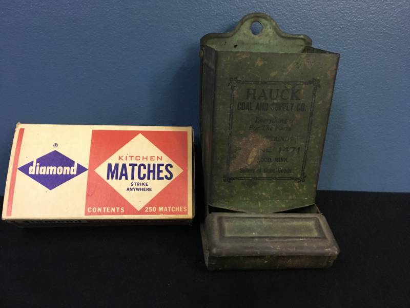 lot 110 image: Vintage Saint Cloud Minnesota Match Box Holder