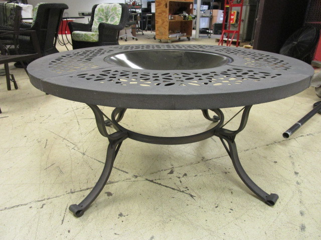 lot 313 image: PATIO TABLE WITH FIRE PIT INSERT