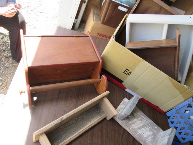 lot 97 image: Barnwood shelves and dcor...