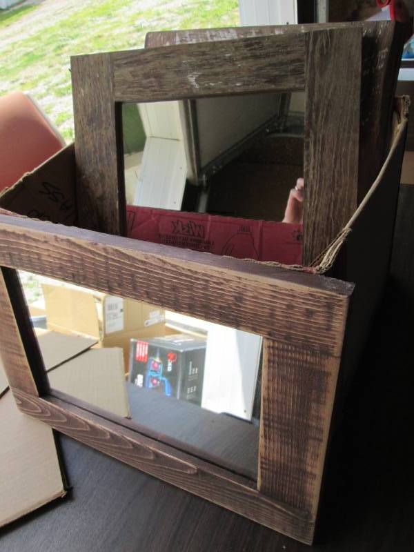 lot 101 image: 3 barnwood mirrors...