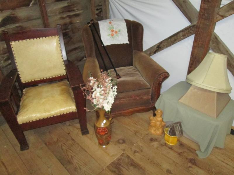 lot 126 image: Vintage chairs and misc...