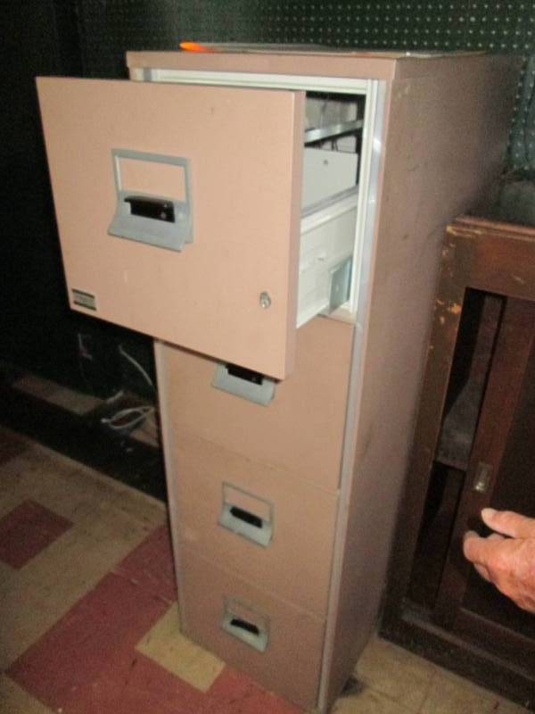 lot 140 image: File cabinet, fireproof 4 drawers...