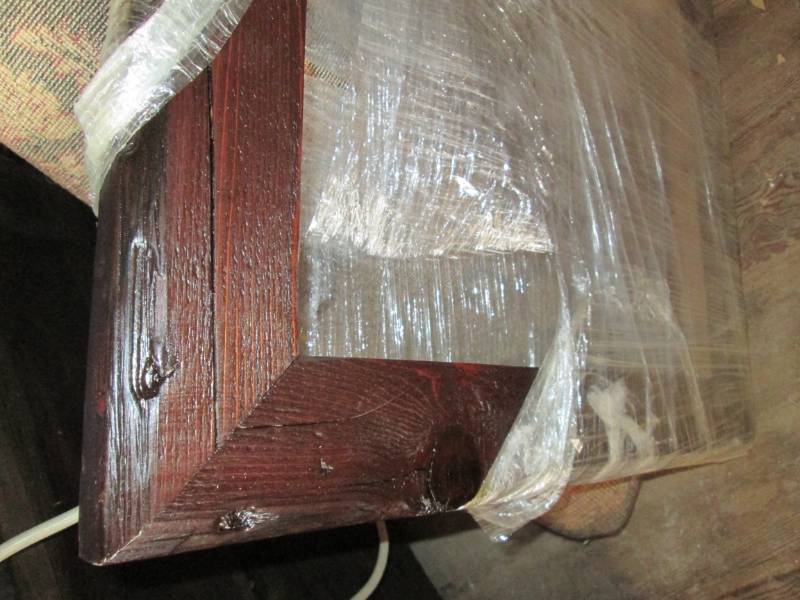 lot 69 image: 2 Barnwood frames and canvas frames...