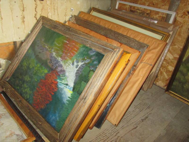 lot 71 image: large lot of barnwood frames and ar...