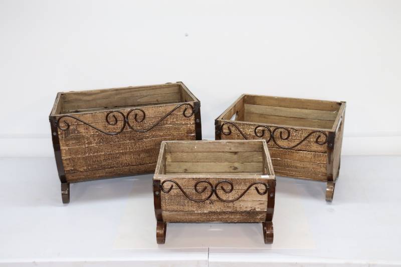 WoodMetal Flower Boxes