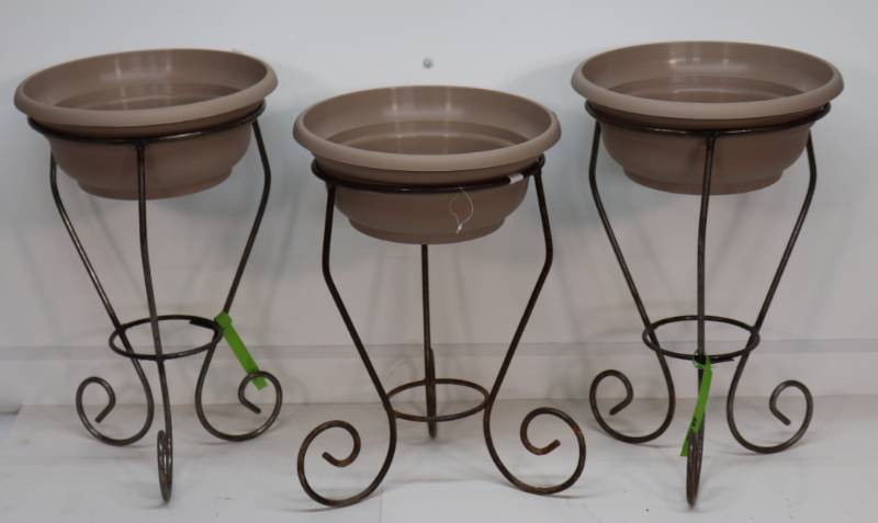 Lot of 3 Extra Heavy Plant Stands