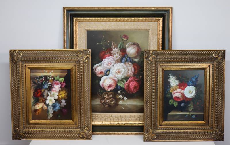 3 Flower Paintings