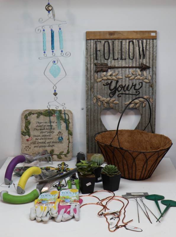 Follow Your Heart Sign, Garden Stone, Artifical Succelents, Garden Untensils