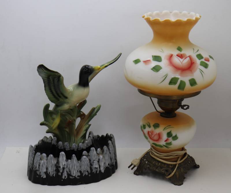 Vintage Lamp & Porcelain Duck