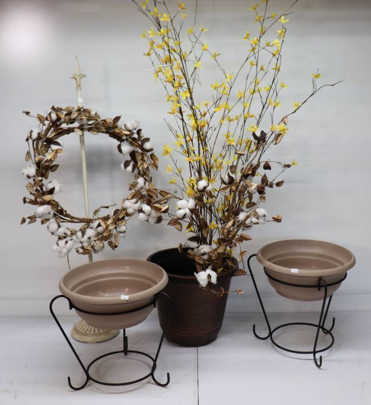 Plant Stands, Wreath & Misc