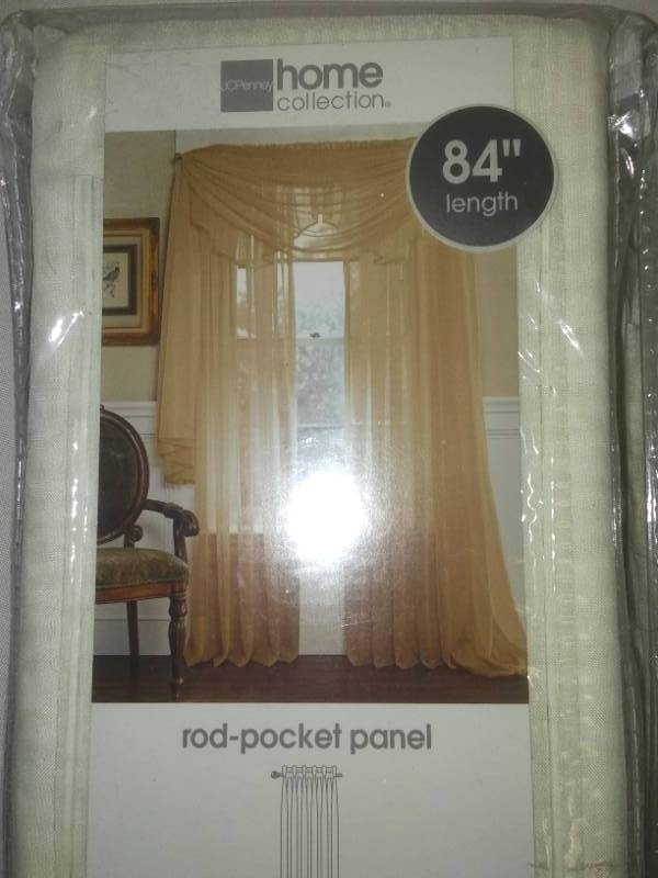 lot 60 image: 4 sets of 84 inch length curtains.  JCPenney Home Collection