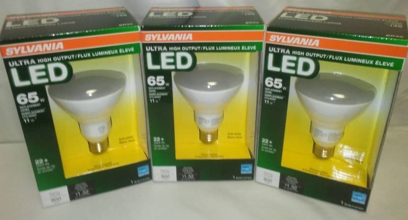 lot 87 image: 3 LED Sylvania 65 watt flood light