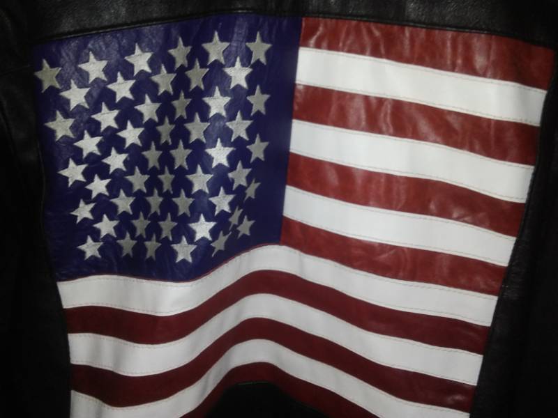 lot 135 image: USA Leather jacket mens large to extra-large.