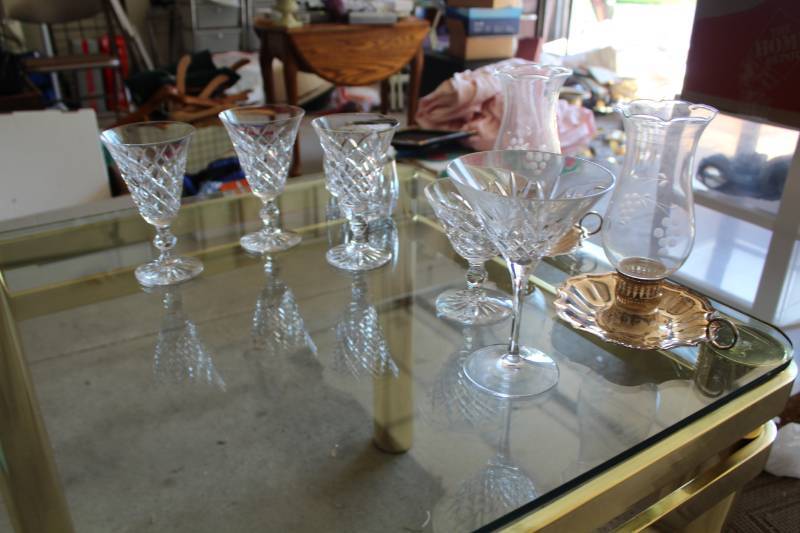 lot 36 image: Lot of (Approximately 20) Crystal Glassware Stemware - Halted see below