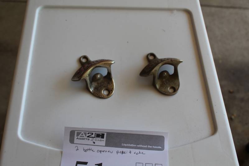 lot 51 image: Lot of (2) Pepsi, Coke Wall Mount Bottle Cap Openers