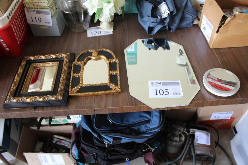 lot 105 image: Lot of (4) Decorative Wall Mirrors