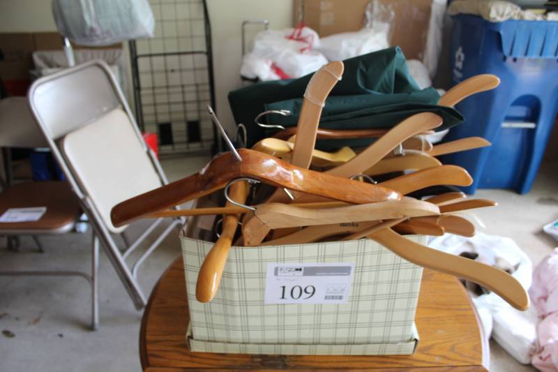 lot 109 image: Wood ClothesCoat Hangars