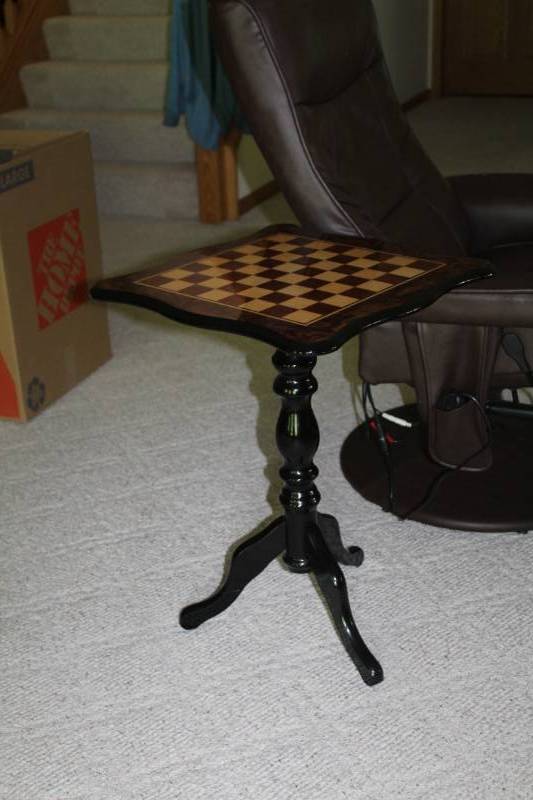 lot 163 image: Wood Chessboard Pedestal Table