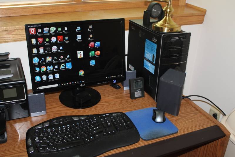 lot 171 image: HP Pavilion p6230y PC Desktop Computer, LG Computer Monitor, Speakers, Wireless Keyboard, Wireless Mouse