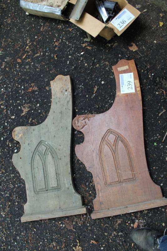 lot 239 image: Lot of (2) Church Pew End Caps