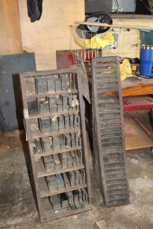 lot 245 image: Lot of (2) Wood Storage Cabinets
