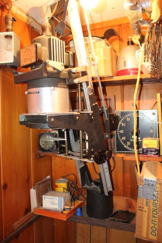 lot 260 image: Developing Room Equipment - Omega Type DII Enlarging Lamp, Tank, Timer, Filters, Roto Print Dryer, Drying Racks, Lampholder, Developer Fluid, Kodabromide, And More