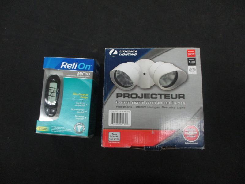 lot 51 image: Lithium Flood Lights and Blood Glucose Monitor