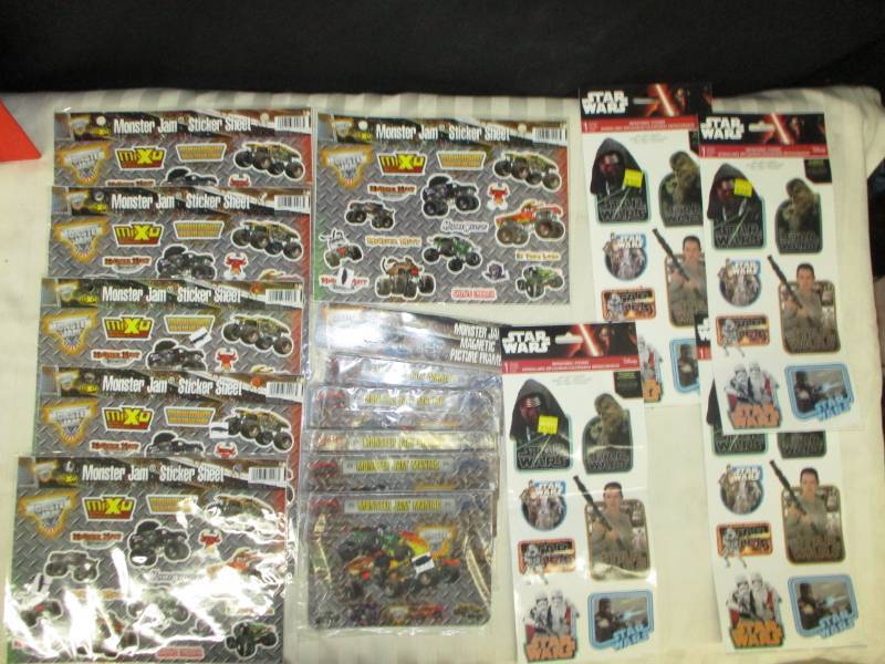 lot 101 image: Monster Jam Stickers, Magnets, Frames and Star Wars Stickers