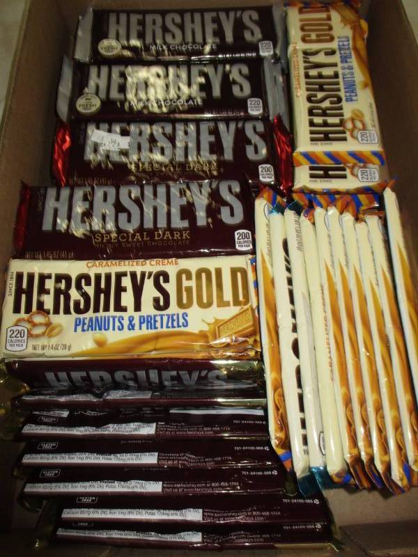 lot 156 image: 50 Variety of Herseys candy bars