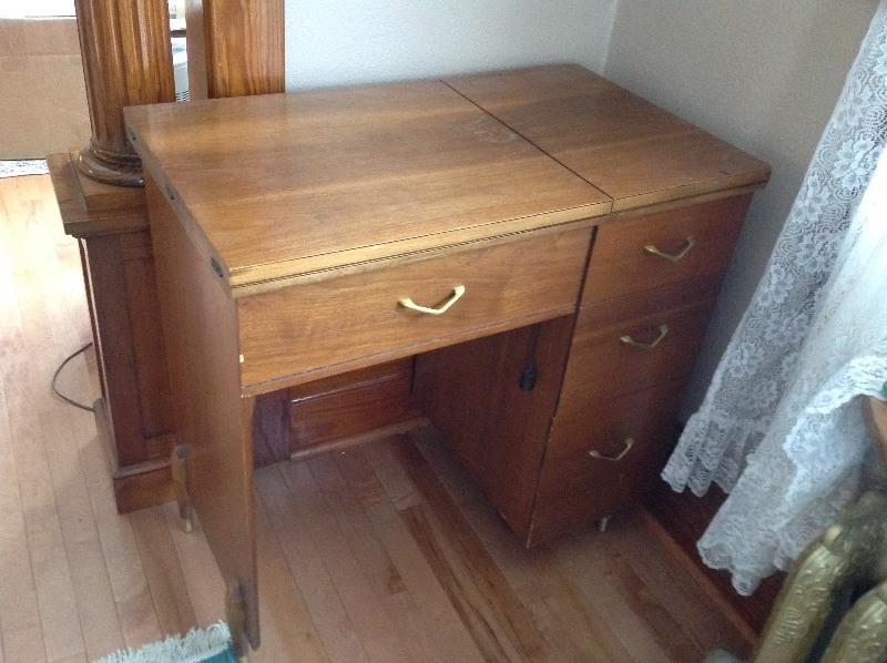 Sewing Machine Table Bakke Moving Sale 1 Of 2 K Bid