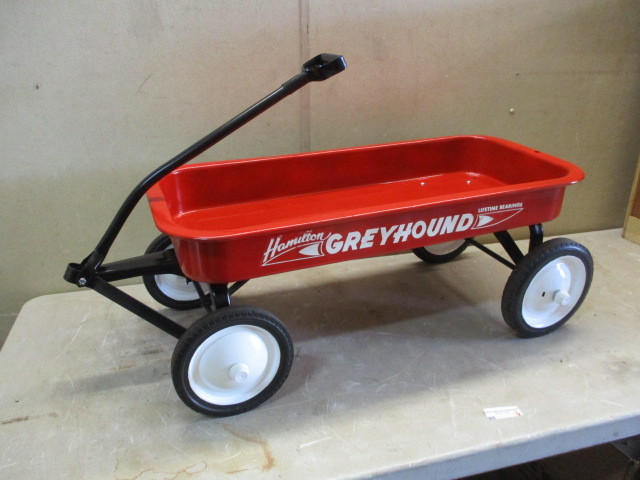 lot 2 image: Very Nice Greyhound Wagon & Boxes of Wagon Parts