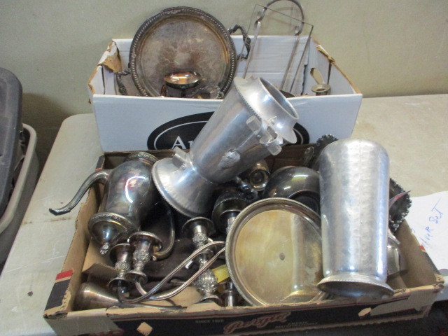lot 32 image: Boxes of Silver Plated