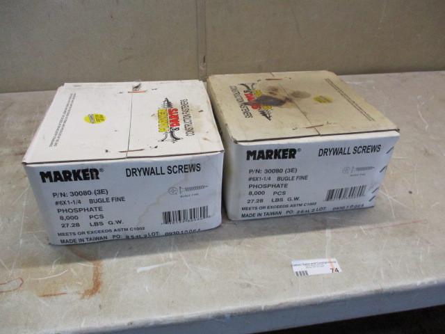 lot 74 image: 2 New Boxes of Drywall Screws