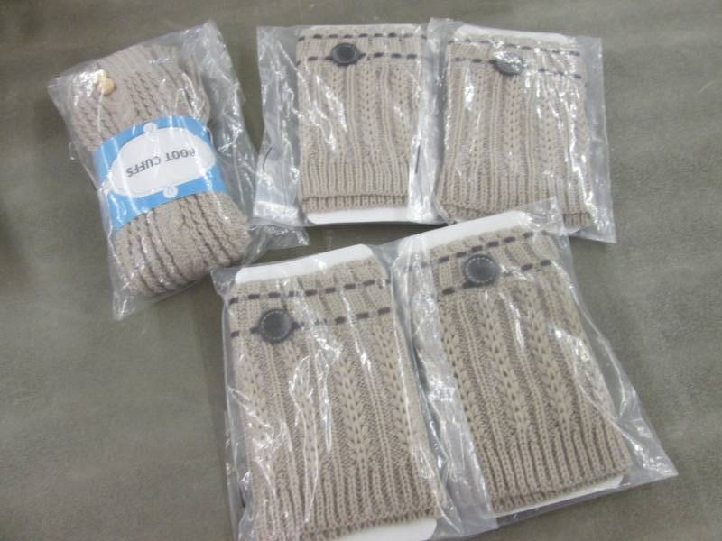 lot 56 image: 5 pr Tan Boot Cuffs...