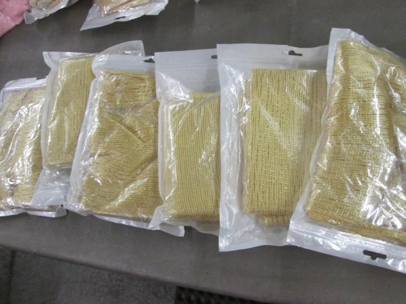 lot 58 image: 6 Ladies Gold Shawls ...