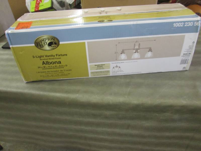 lot 114 image: Hampton Bay 3-Light Brushed Nickel ...