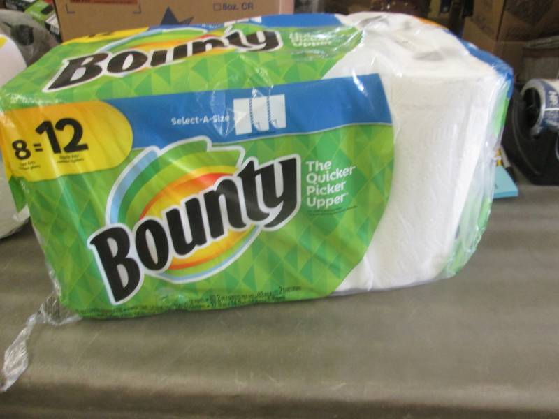 lot 121 image: Open 8 Pack Bounty Paper Towels...