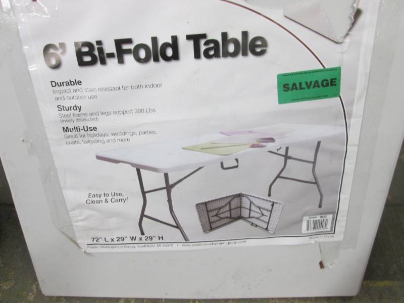 lot 159 image: PDG 6 ft Bifold Table- damaged...