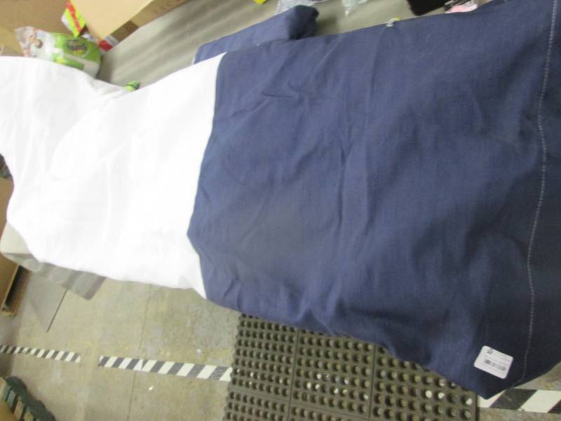lot 181 image: 2 Panels WhiteBlue Blackout Drapes...