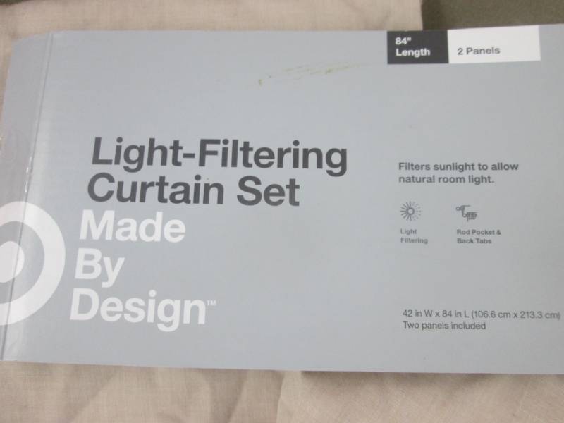 lot 182 image: 84 inch Light Filtering Curtain Set...
