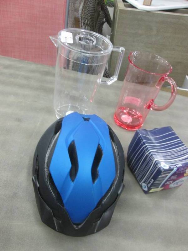 lot 217 image: 2 Pitchers, Bike Helmet...